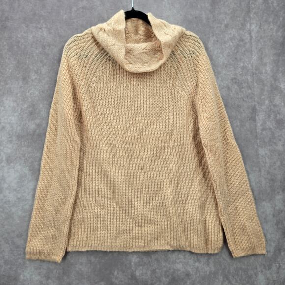 Pink Knit Gold Metallic Long Sleeve Pullover Cardigan Sweater Medium - Picture 1 of 5
